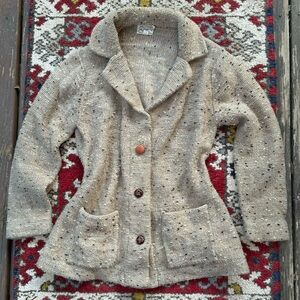 60s Dad style button up cardigan blazer style sweater with pockets grandpa boho